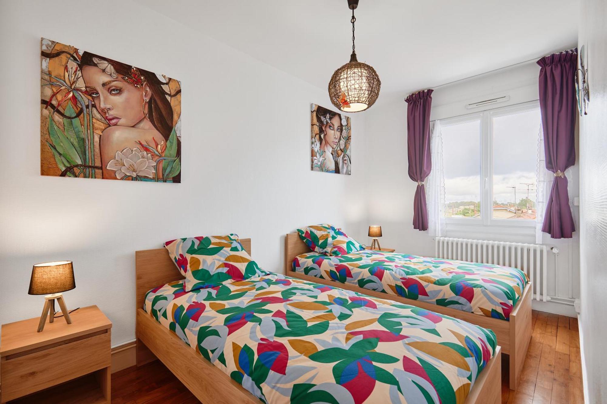 Les Hirondelles - 2 Chambres, 3 Lits, Climatisation Et Balcon Bourg-en-Bresse Luaran gambar